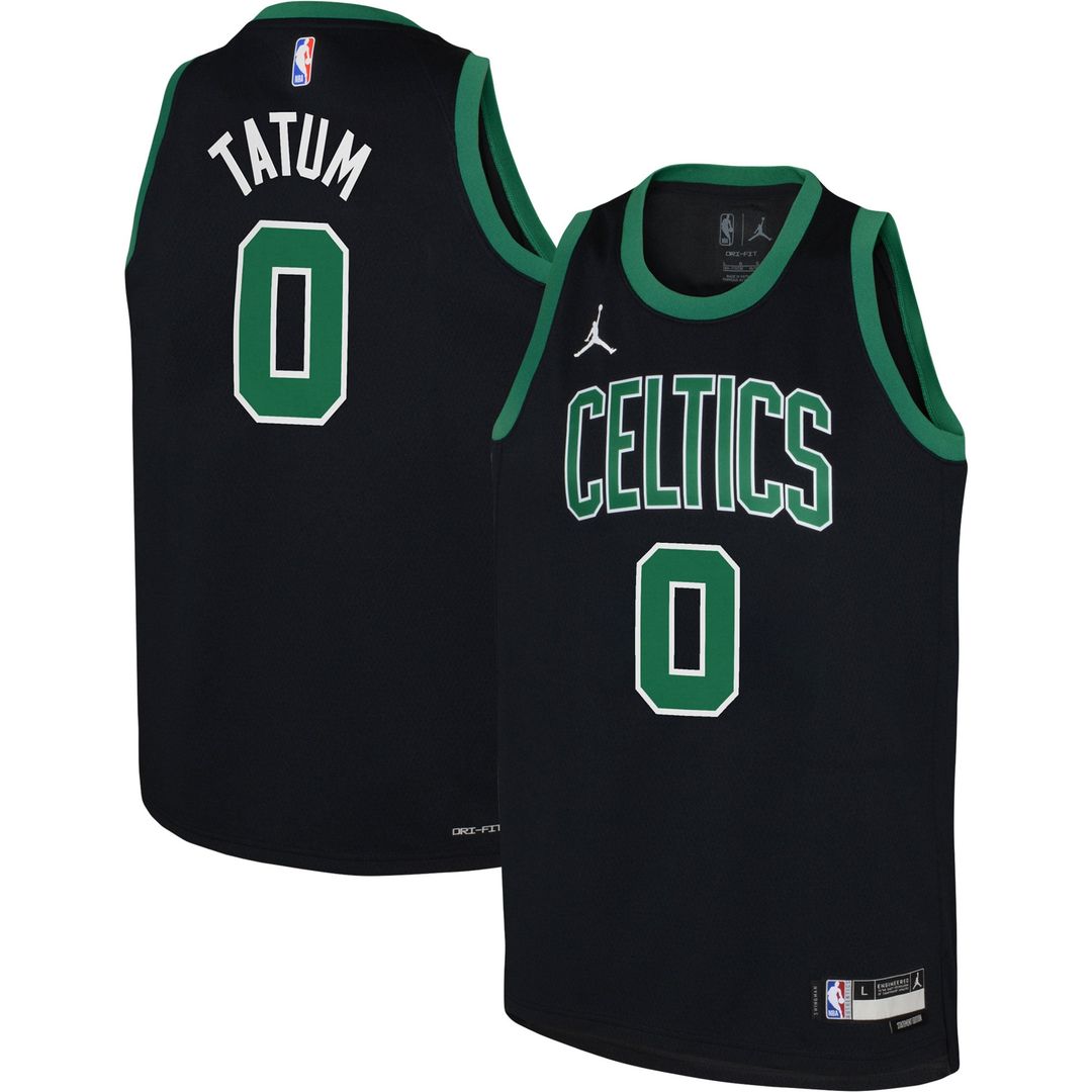 Boston Celtics Jayson Tatum Jordan Brand Youth Swingman Jersey - Statement Edition - Black