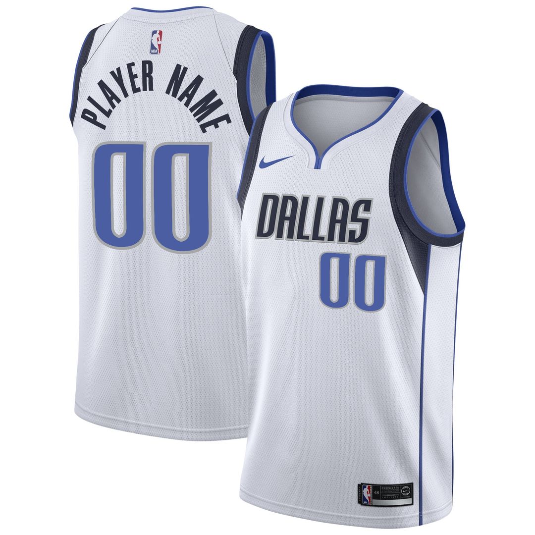 Dallas Mavericks Nike 2020/21 Swingman Custom Jersey - Association Edition - White
