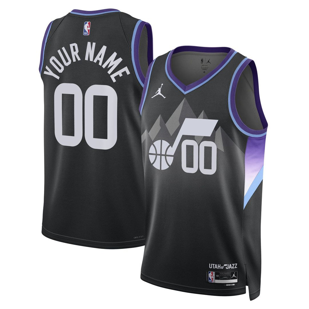 Utah Jazz Jordan Brand Unisex 2024/25 Custom Swingman Jersey - Statement Edition - Black