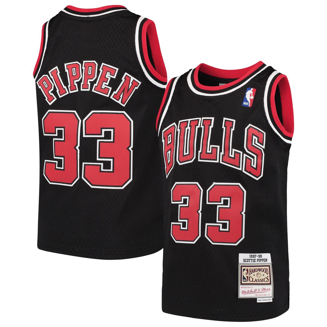 Chicago Bulls Scottie Pippen Mitchell & Ness Youth Hardwood Classics Swingman Throwback Jersey - Black