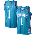 Charlotte Hornets Baron Davis Mitchell & Ness 1999/00 Hardwood Classics Swingman Jersey - Teal