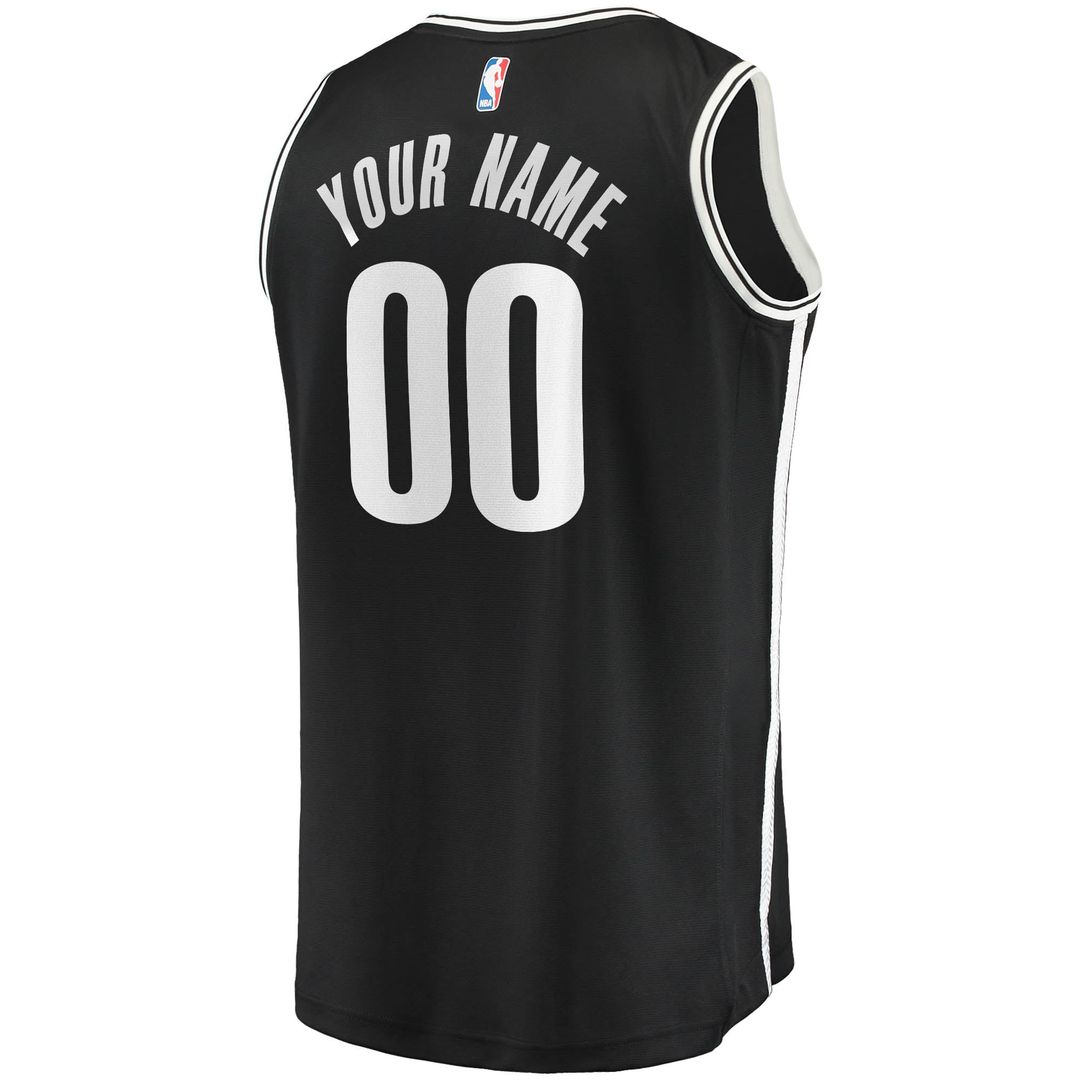 Brooklyn Nets Fanatics Fast Break Custom Replica Jersey Black - Icon Edition