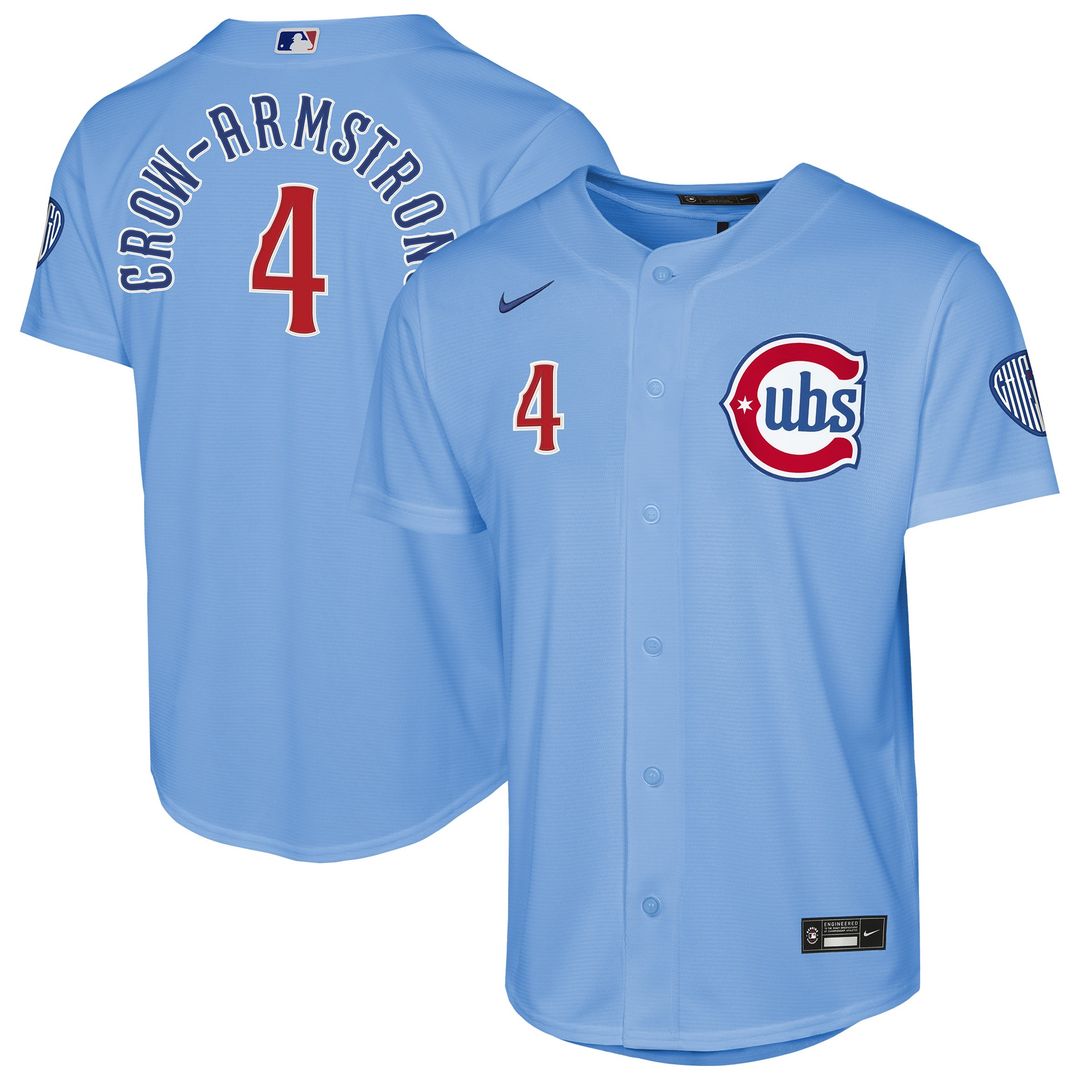 Chicago Cubs Pete Crow - Armstrong Nike Youth Alternate 2 Stadium Jersey - Light Blue