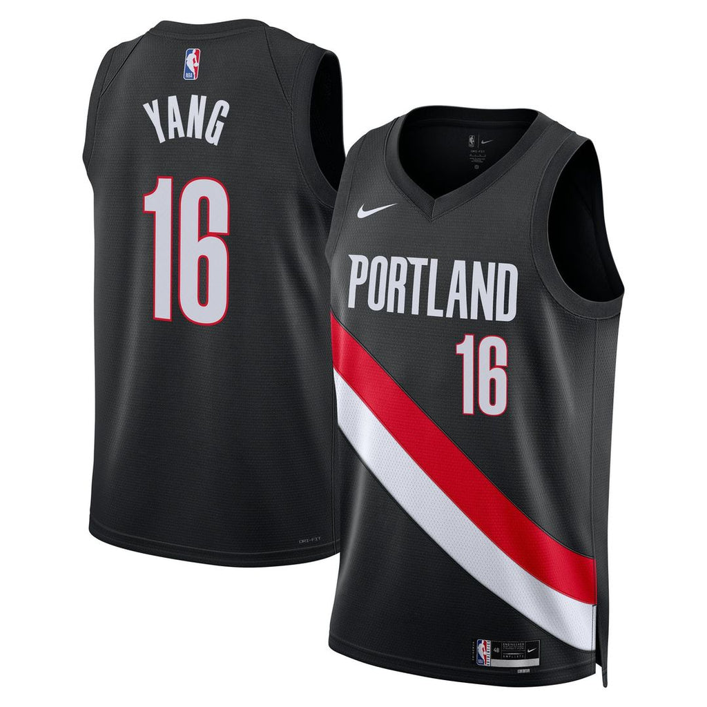Portland Trail Blazers Yang Hansen Nike Unisex Swingman Jersey - Icon Edition - Black