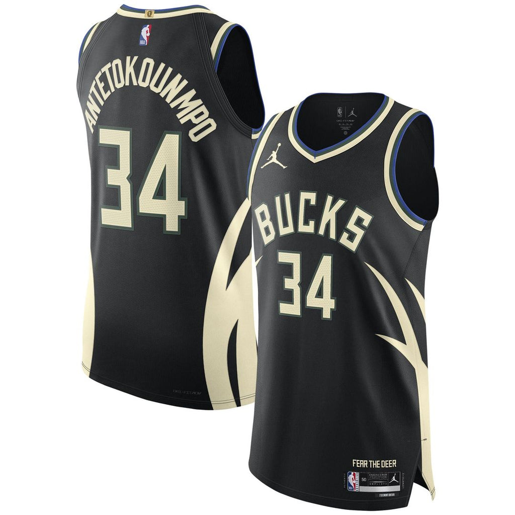 Milwaukee Bucks Giannis Antetokounmpo Jordan Brand Authentic Player Jersey - Statement Edition - Black