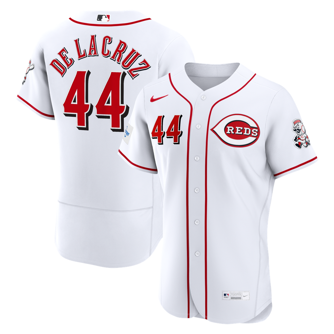 Cincinnati Reds Elly De La Cruz Nike Home Authentic Sponsor Patch Jersey - White