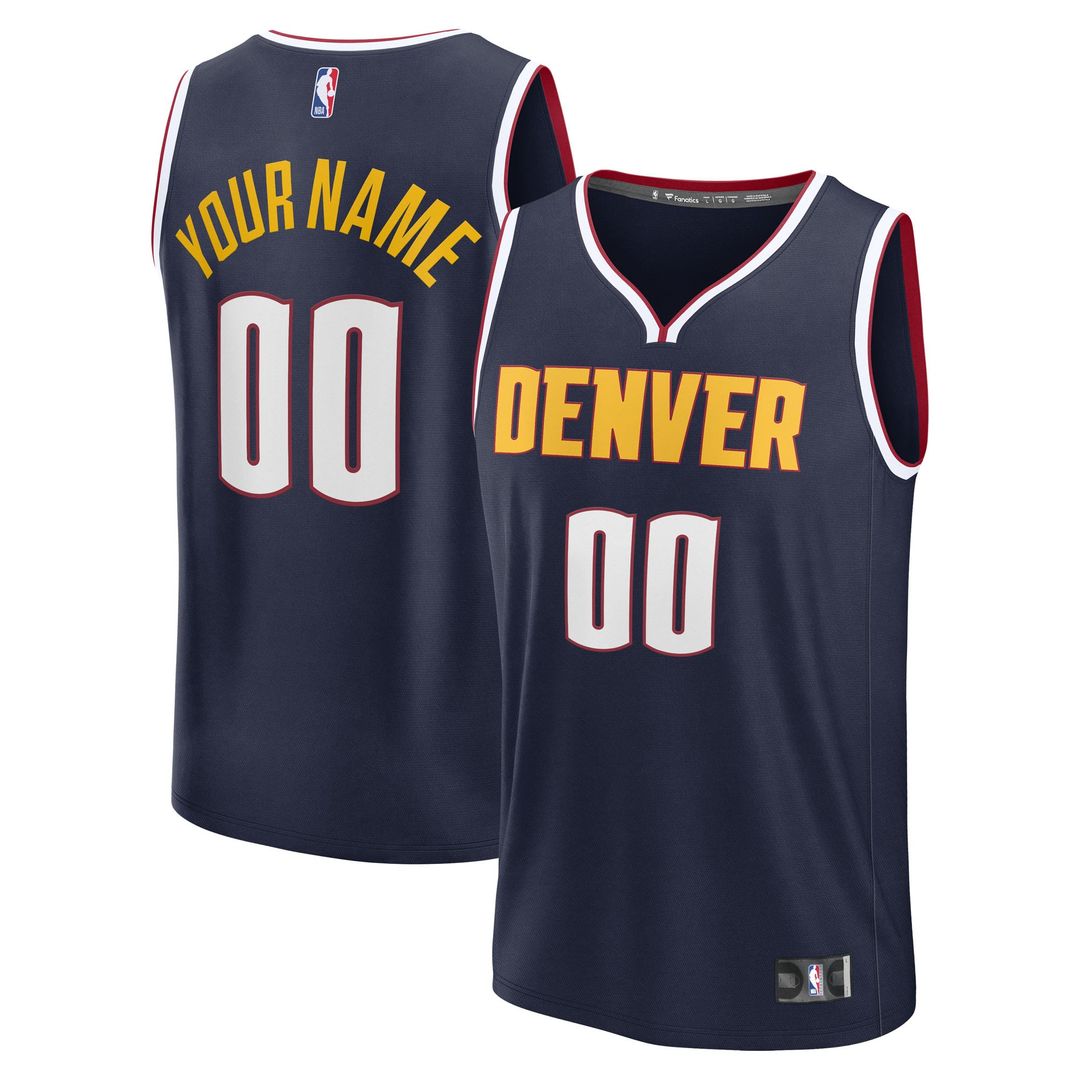 Denver Nuggets Fanatics Youth Fast Break Custom Replica Jersey - Navy - Icon Edition