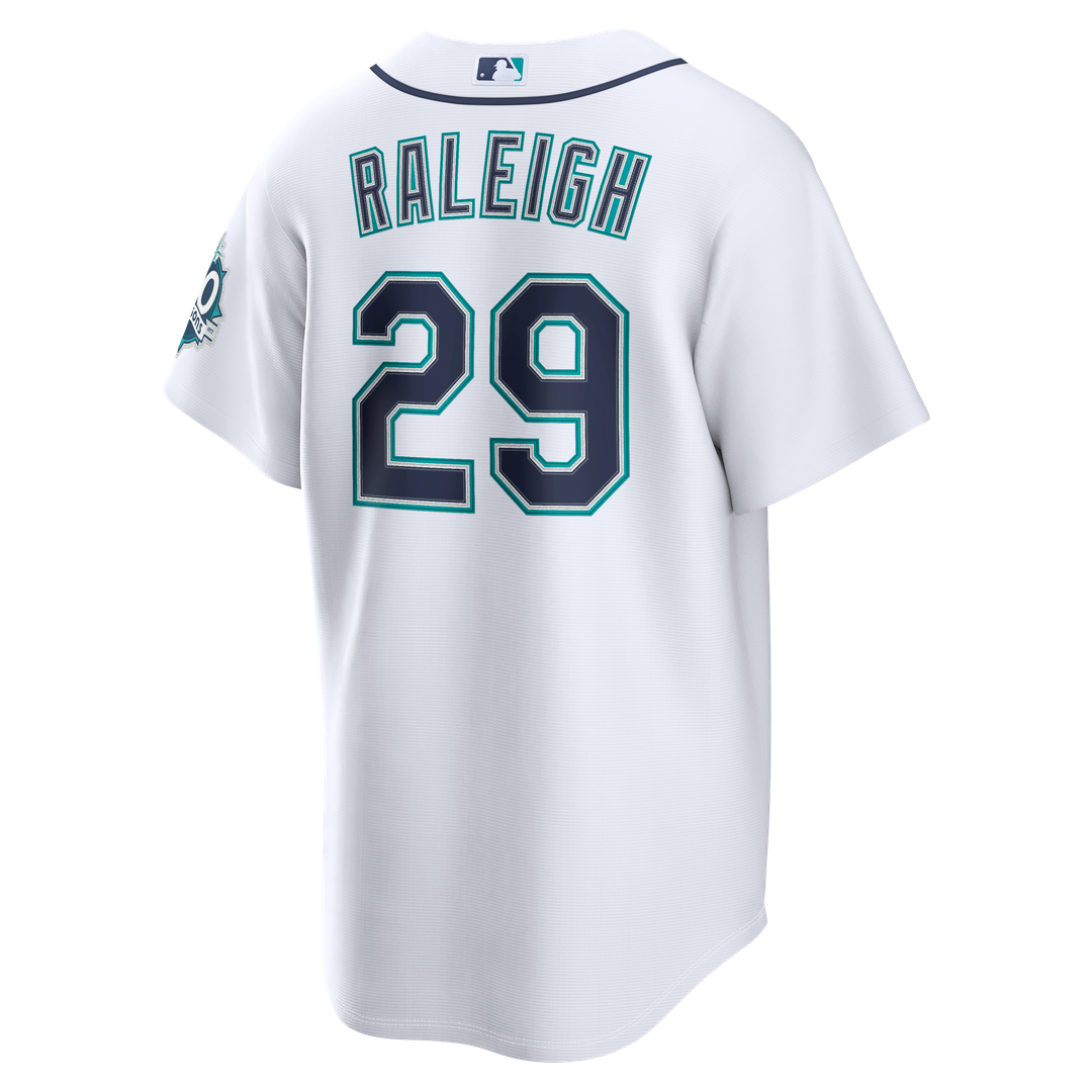 Seattle Mariners Cal Raleigh Nike Home Stadium 50th Season Patch Jersey - White