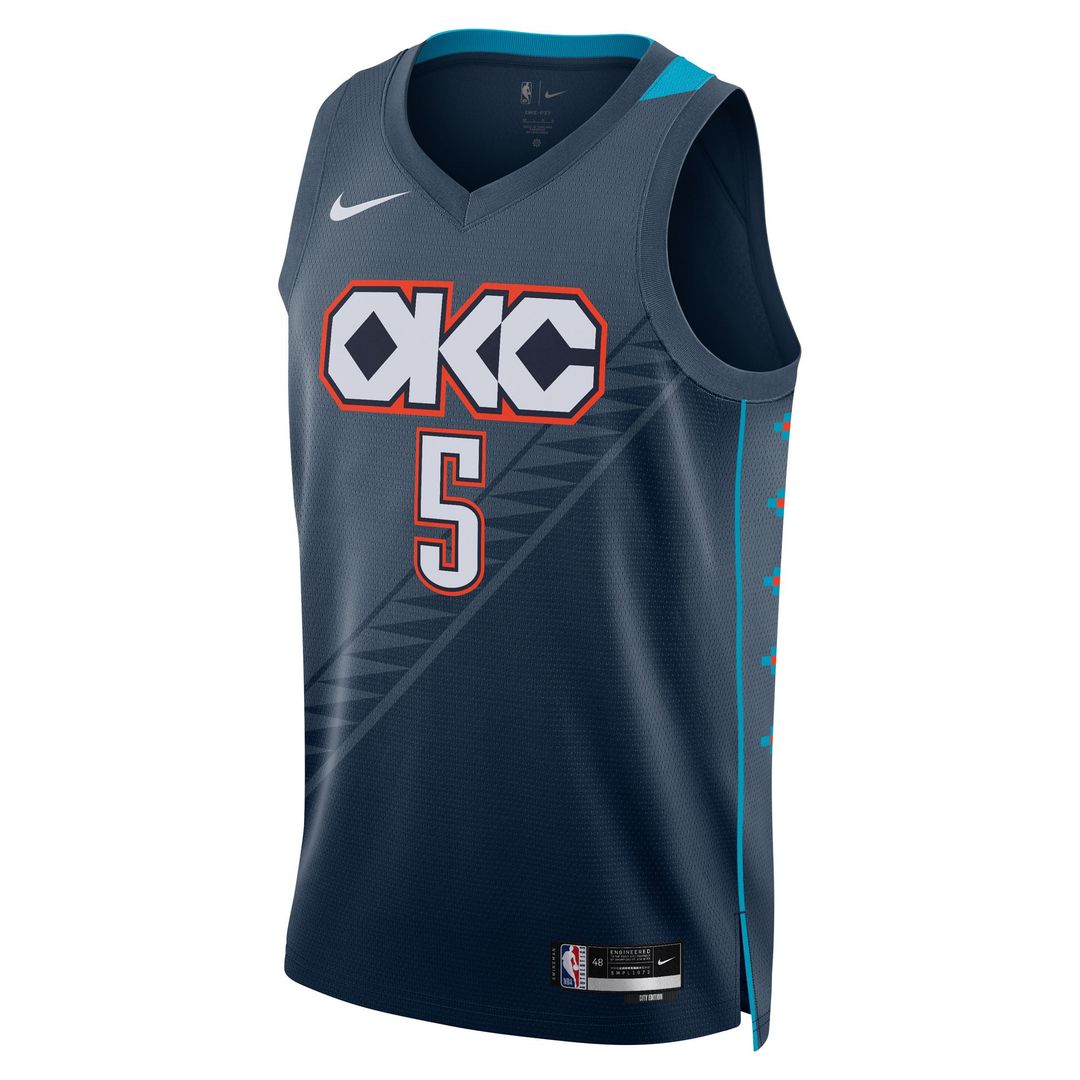 Oklahoma City Thunder Luguentz Dort Nike Unisex 2025/26 Swingman Jersey - Navy - City Edition