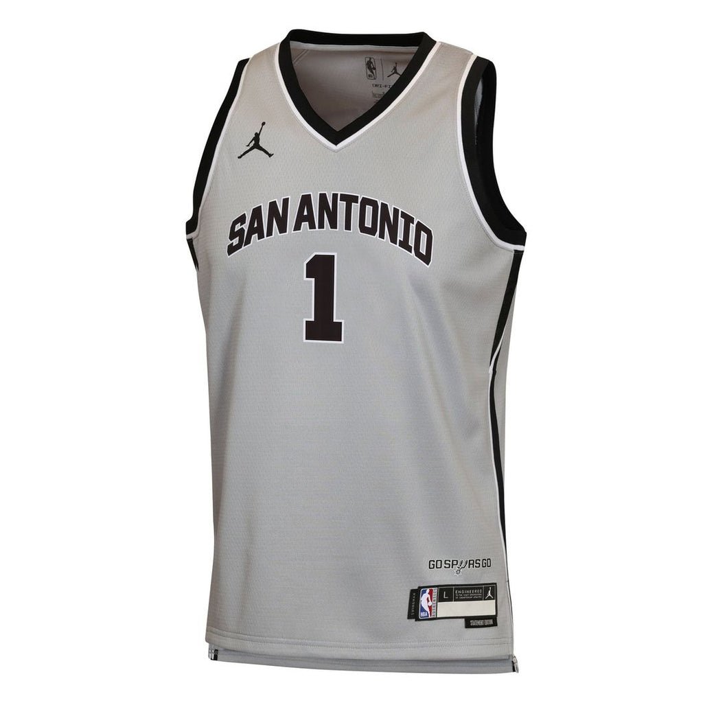 San Antonio Spurs Victor Wembanyama Jordan Brand Youth Swingman Jersey - Statement Edition - Silver