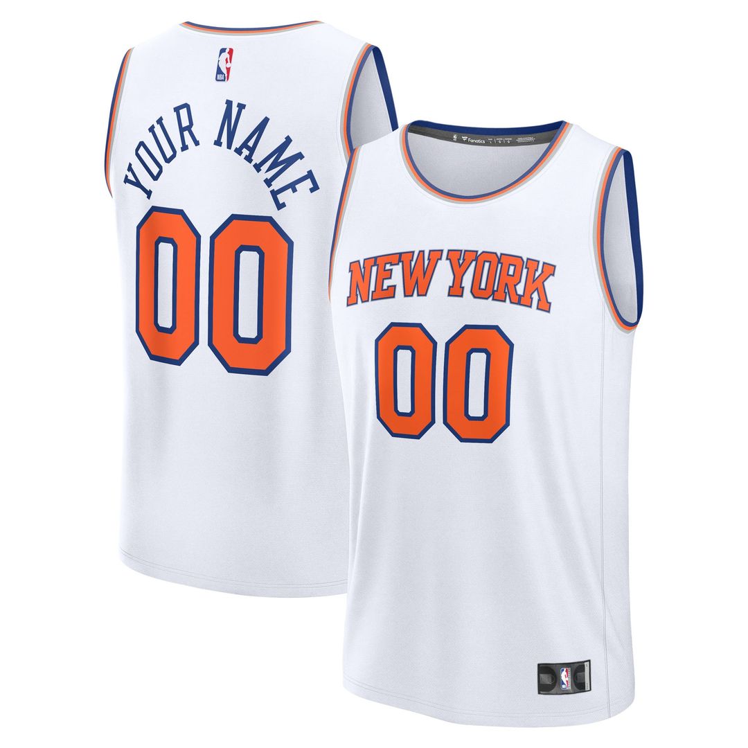 New York Knicks Fanatics Youth Fast Break Custom Replica Jersey - Blue - Icon Edition