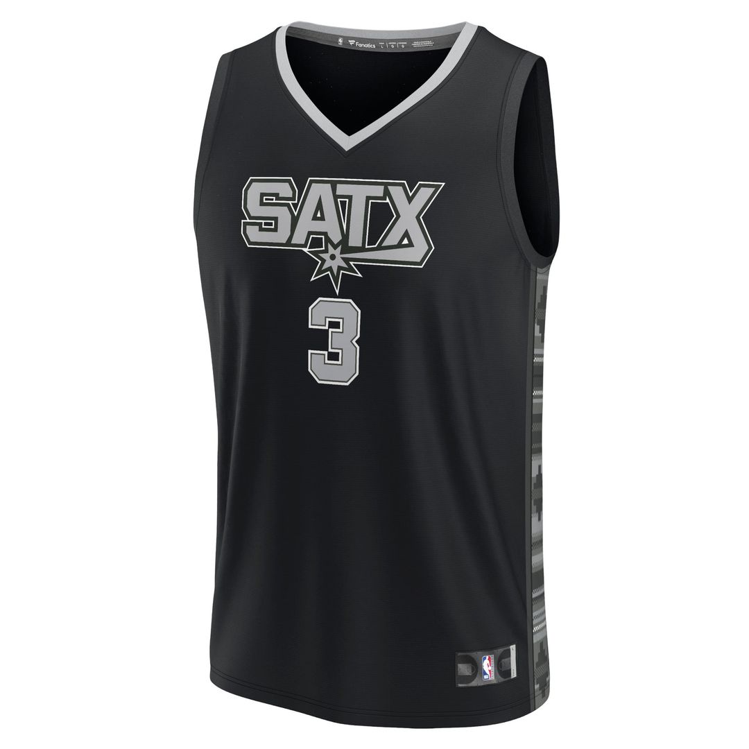 San Antonio Spurs Keldon Johnson Fanatics Fast Break Replica Player Jersey - Statement Edition - Black