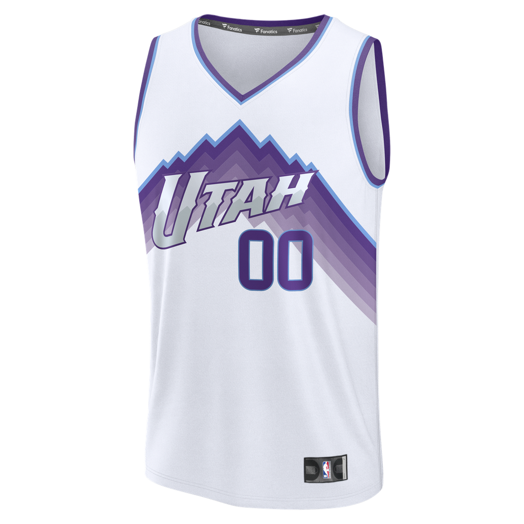 Utah Jazz Fanatics Youth Fast Break Custom Replica Jersey - Black - Statement Edition