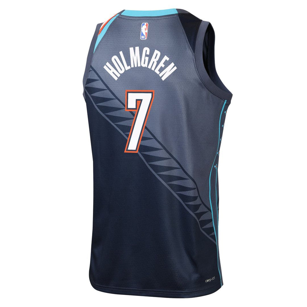Oklahoma City Thunder Chet Holmgren Nike Youth 2025/26 City Edition Swingman Jersey - Navy