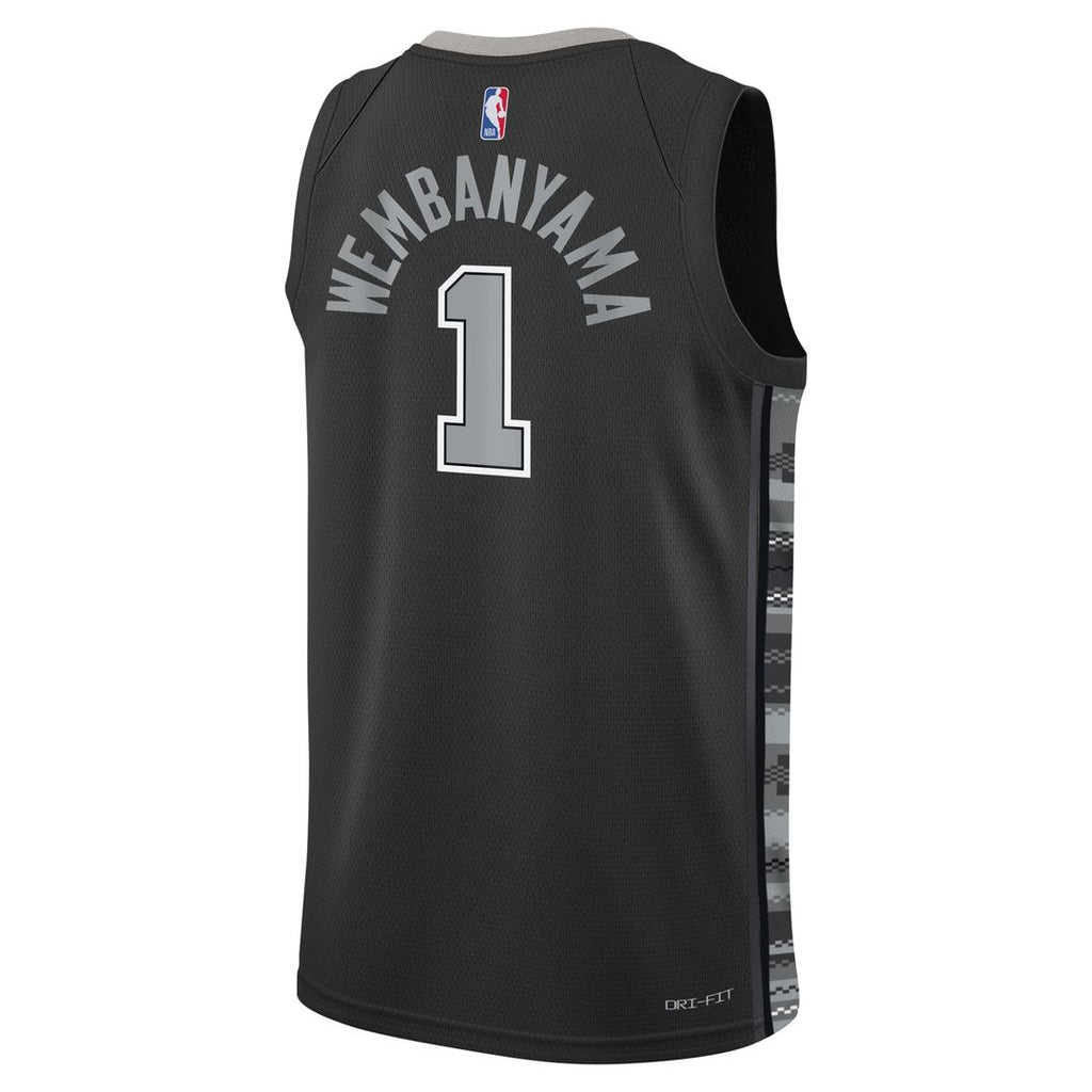 San Antonio Spurs Victor Wembanyama Jordan Brand Youth Swingman Jersey - Statement Edition - Black