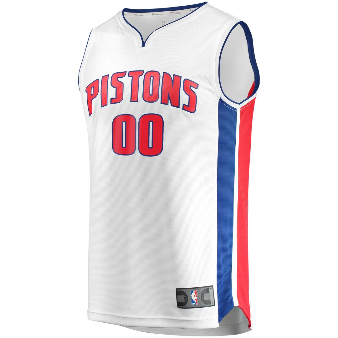 Detroit Pistons Fanatics Fast Break Custom Replica Jersey White - Association Edition
