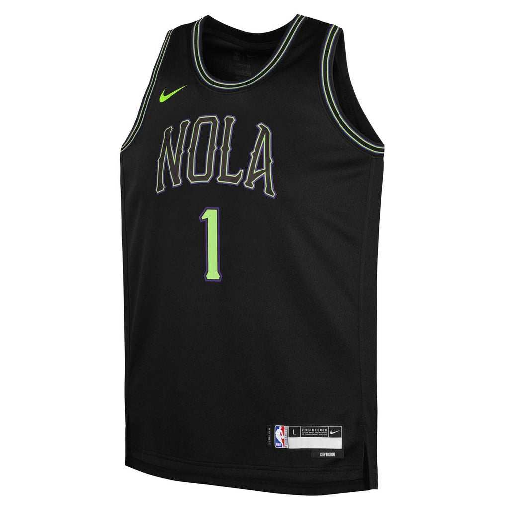 New Orleans Pelicans Zion Williamson Nike Youth 2025/26 City Edition Swingman Jersey - Black