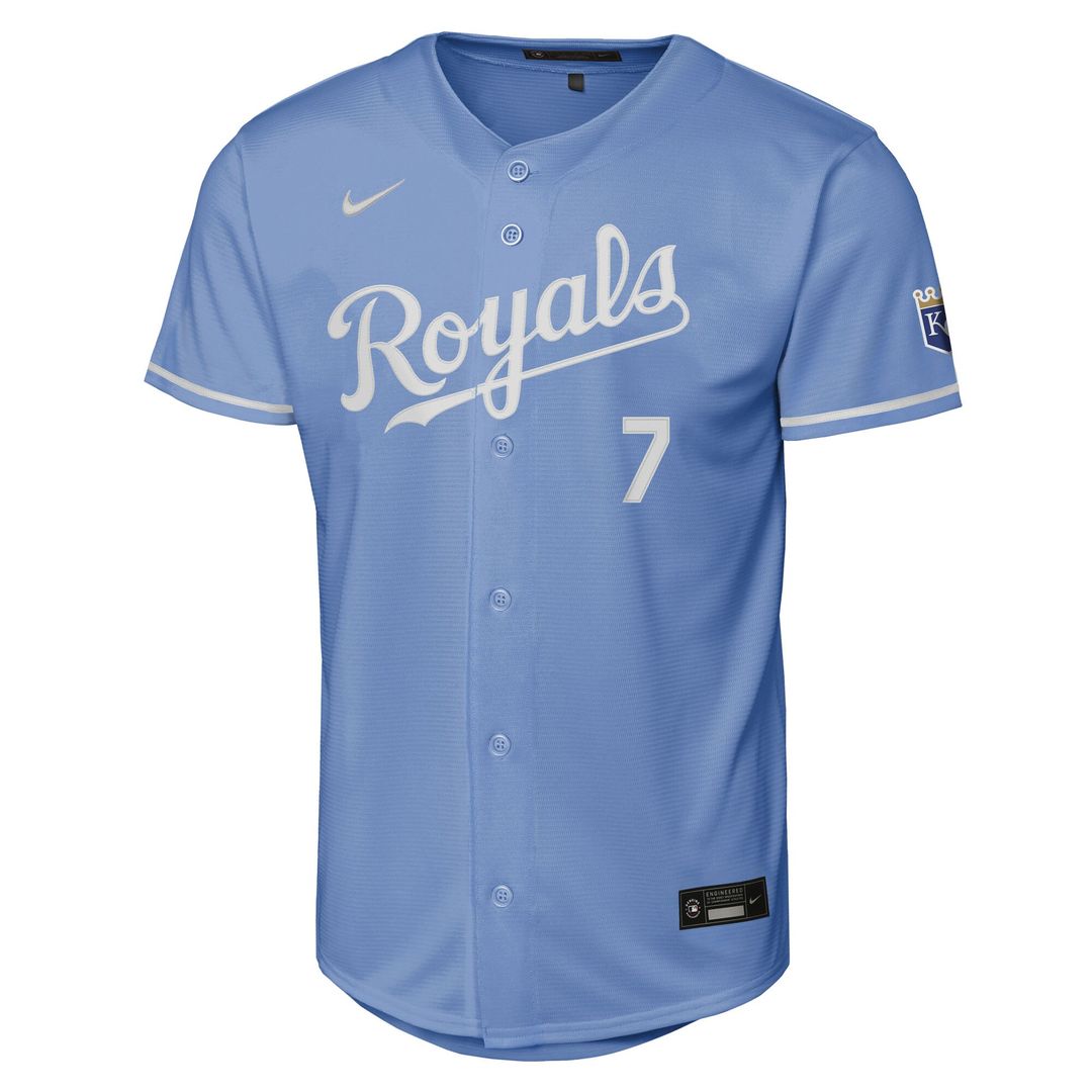Kansas City Royals Bobby Witt Jr. Nike Youth Alternate Stadium Jersey - Light Blue