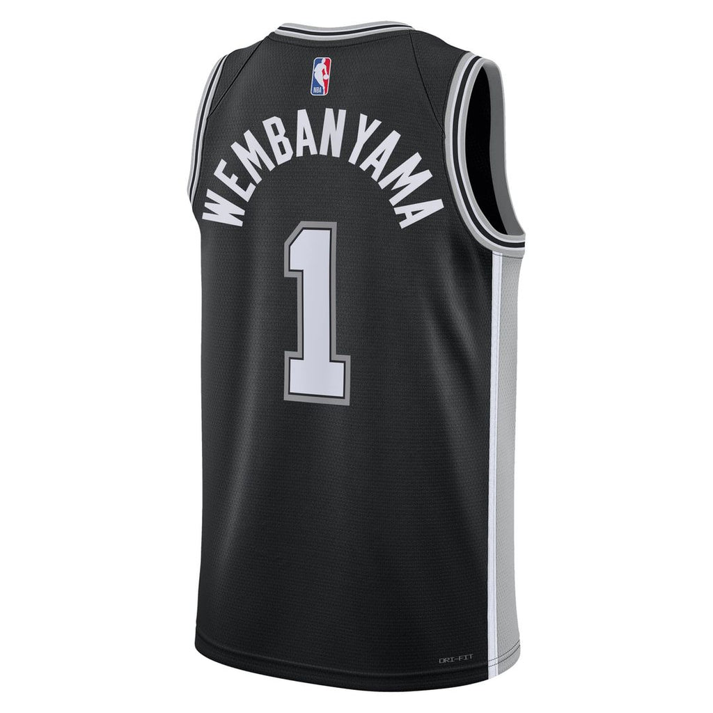 San Antonio Spurs Victor Wembanyama Nike Unisex Swingman Jersey - Icon Edition - Black