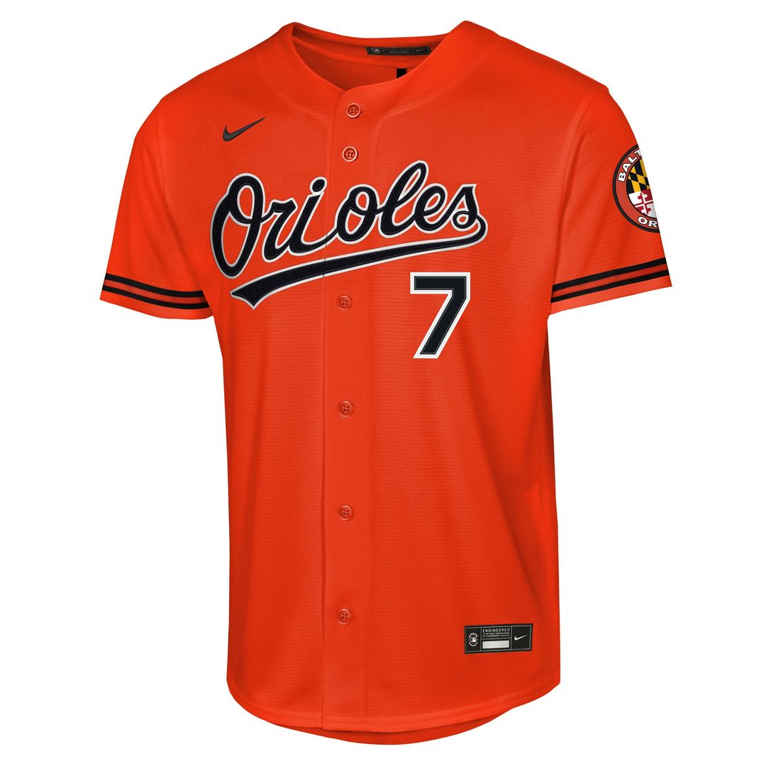 Baltimore Orioles Jackson Holliday Nike Youth Alternate 2 Stadium Player Jersey - Orange