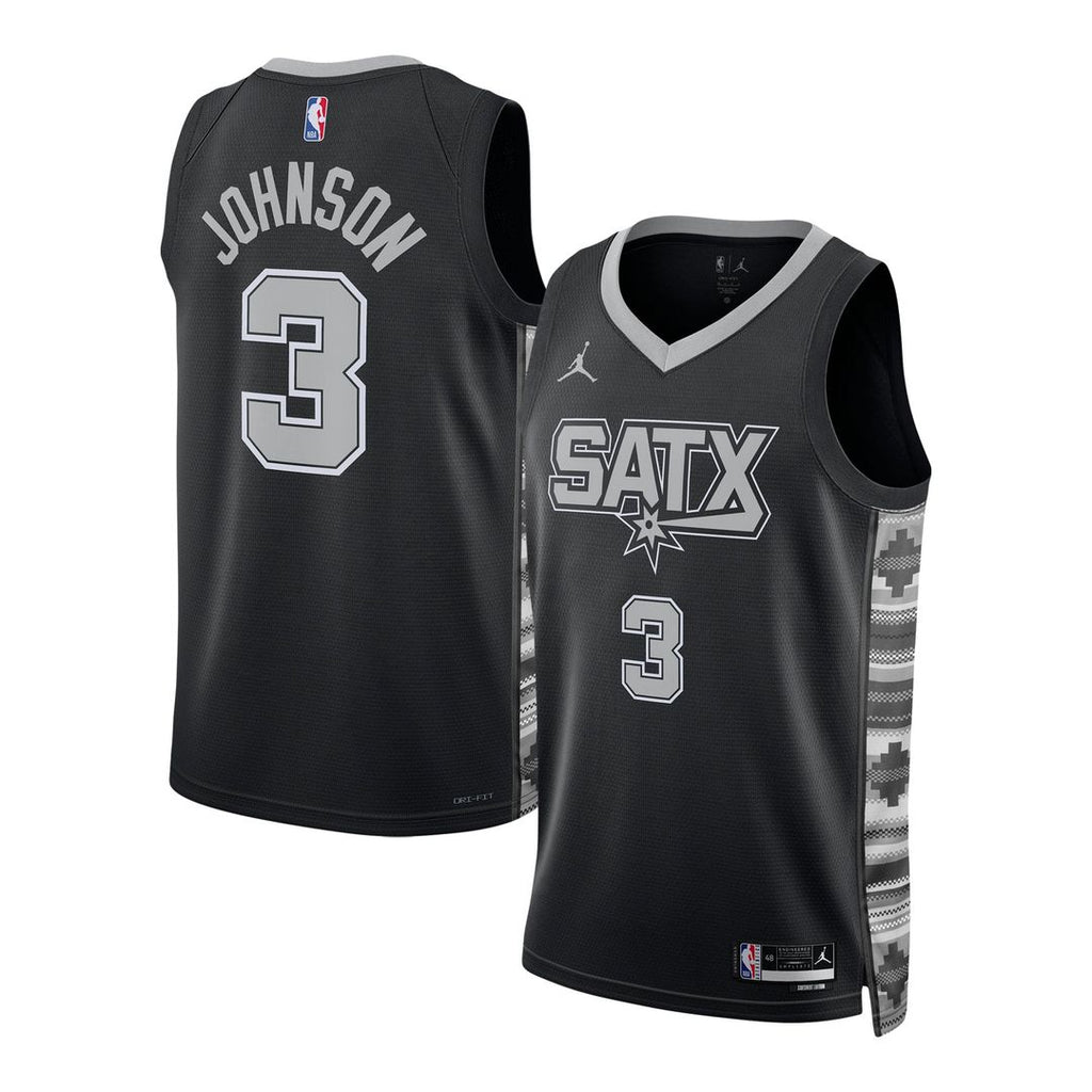 San Antonio Spurs Keldon Johnson Jordan Brand Unisex Swingman Jersey - Statement Edition - Black