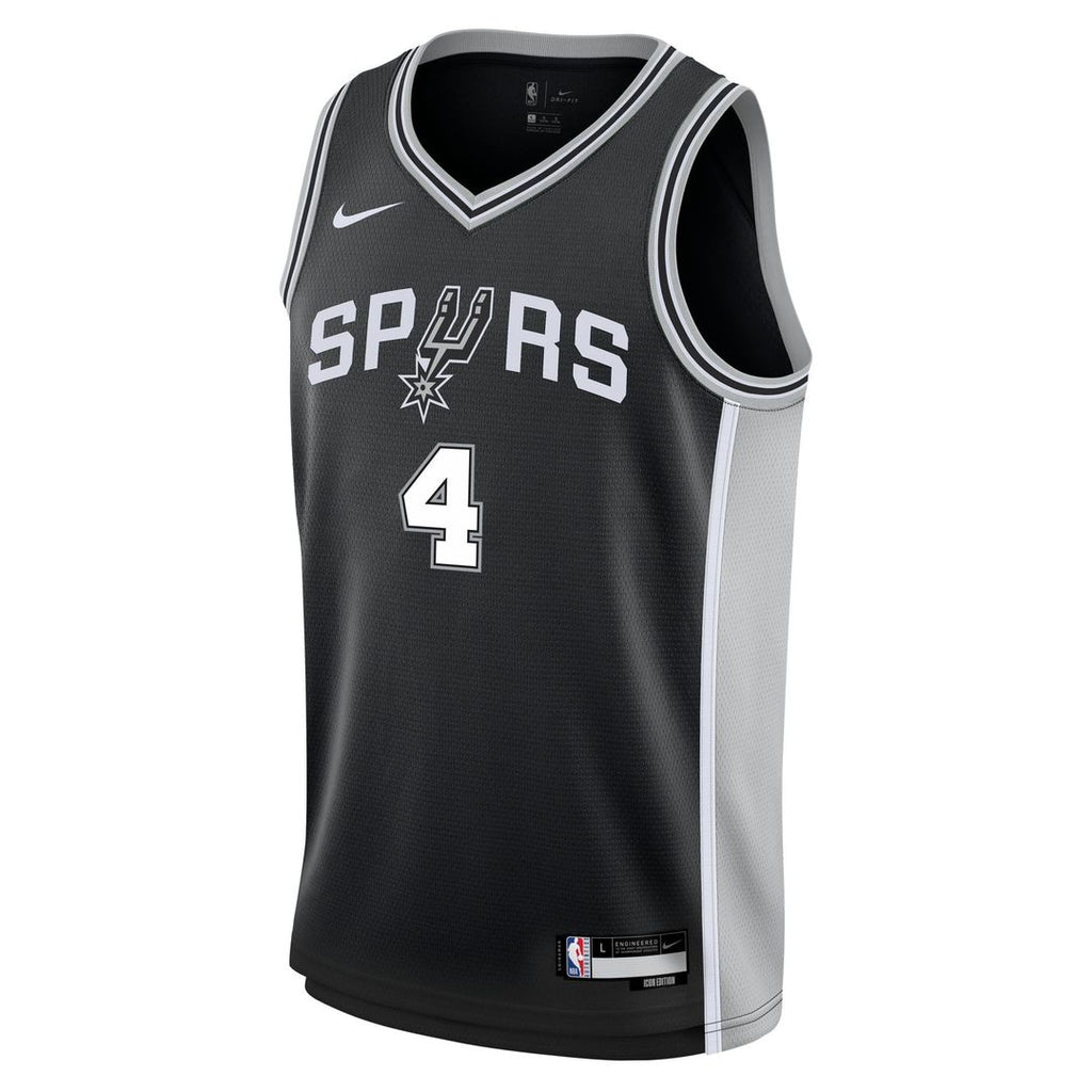 San Antonio Spurs De'Aaron Fox Nike Youth Swingman Jersey - Icon Edition - Black
