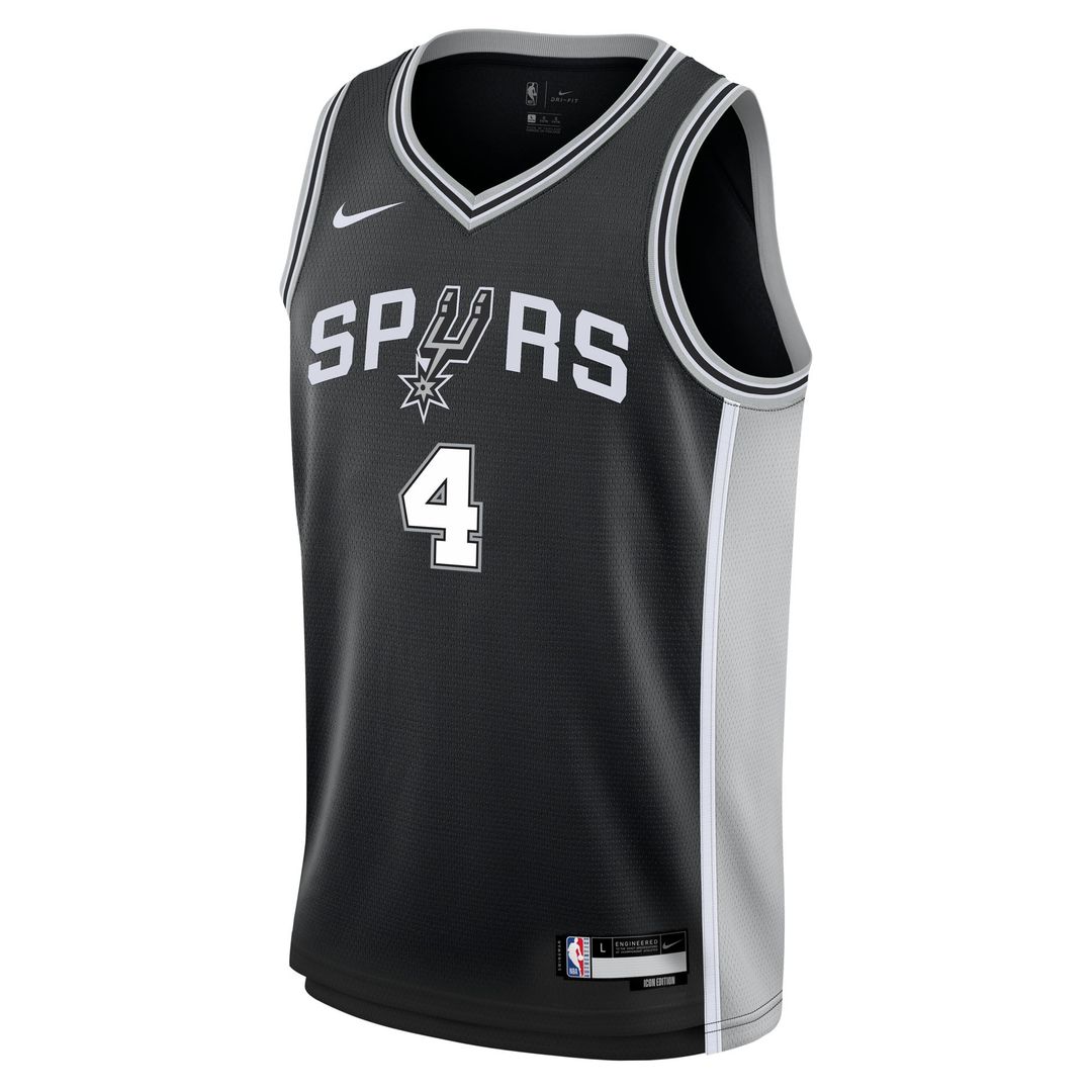 San Antonio Spurs De'Aaron Fox Nike Youth Swingman Jersey - Icon Edition - Black