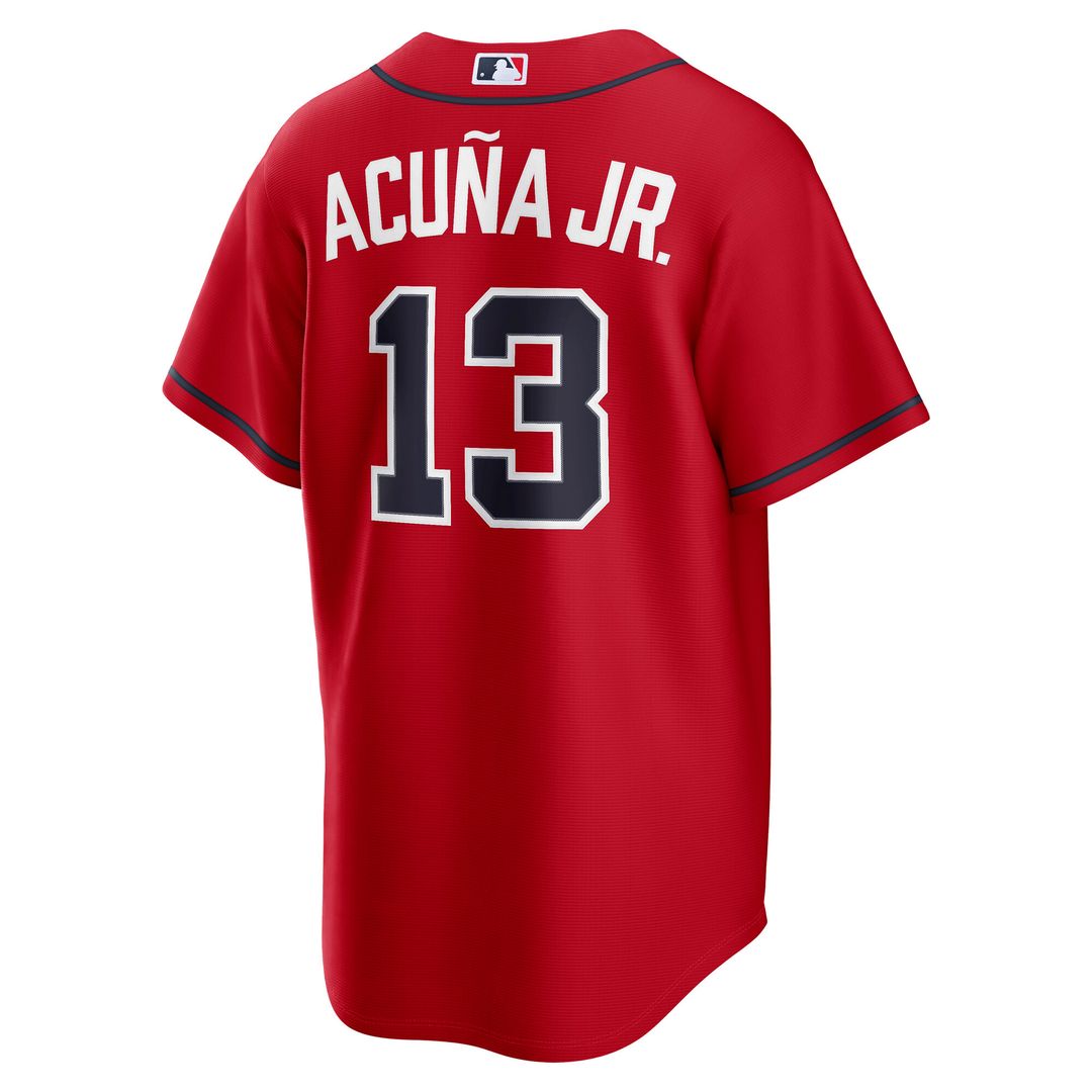 Atlanta Braves Ronald Acuña Jr. Nike Alternate 2 Replica Jersey - Red