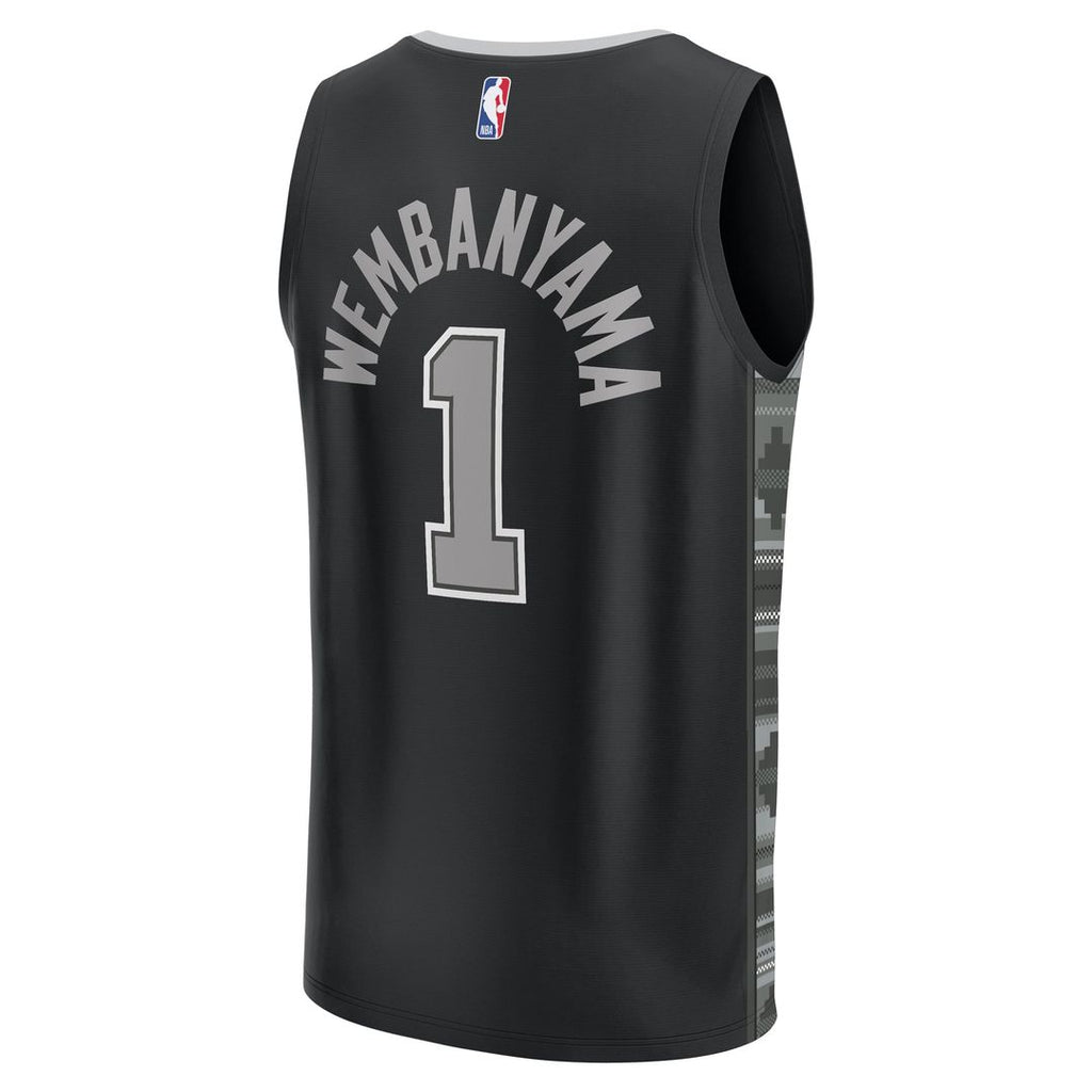 San Antonio Spurs Victor Wembanyama Fanatics Youth Fast Break Player Jersey - Statement Edition - Black