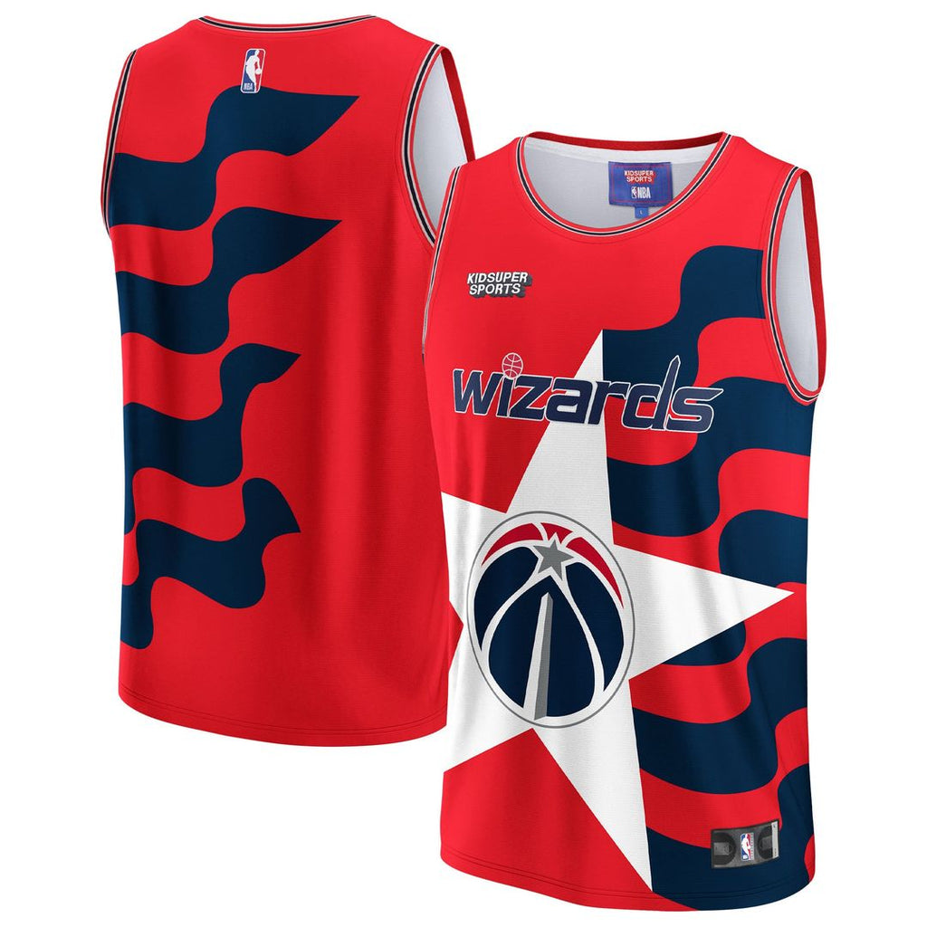Washington Wizards NBA & KidSuper Studios by Fanatics Unisex Hometown Jersey - Red