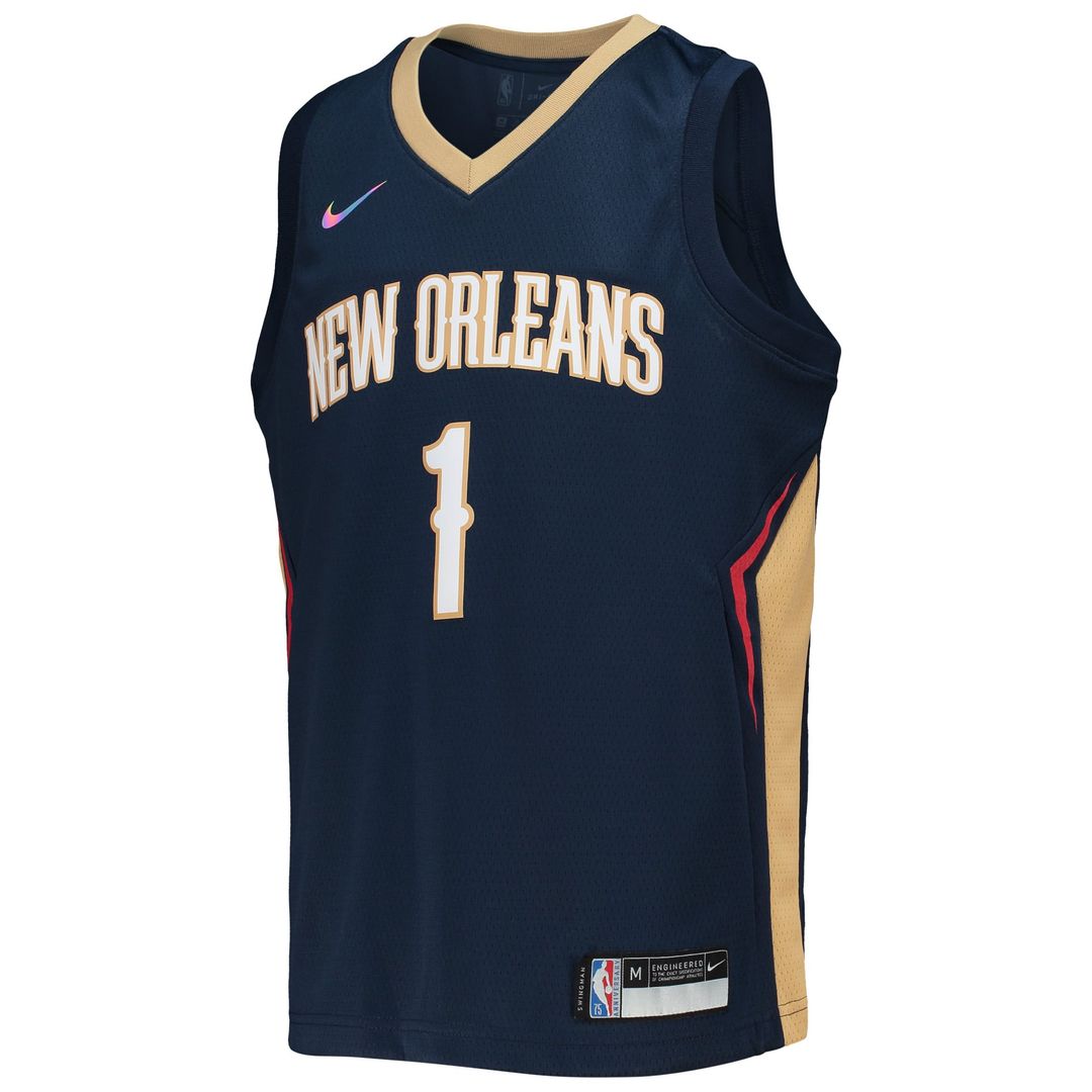New Orleans Pelicans Zion Williamson Nike Youth 2021/22 Diamond Swingman Jersey - Icon Edition - Navy