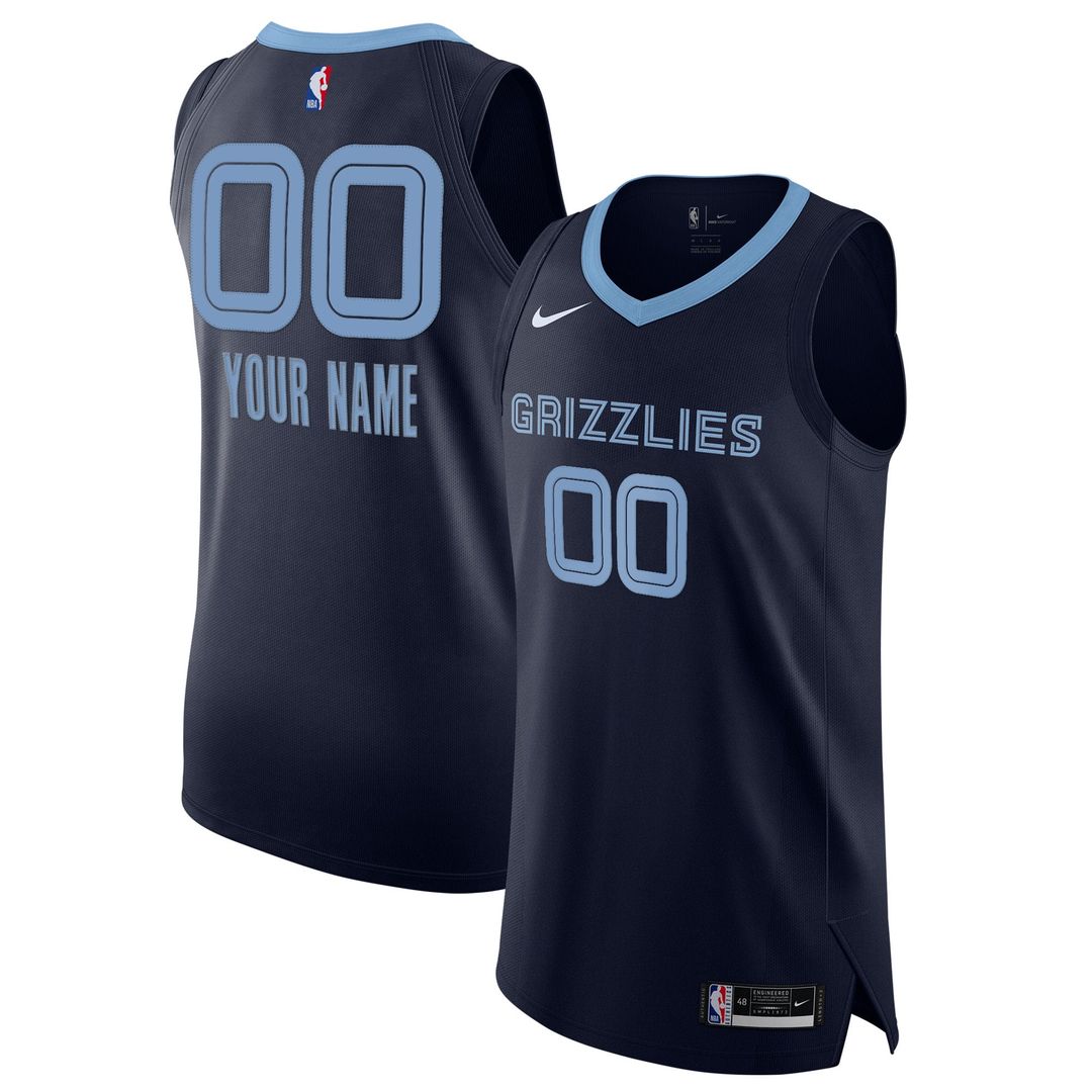 Memphis Grizzlies Nike 2020/21 Authentic Custom Jersey Navy - Icon Edition