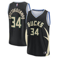 Milwaukee Bucks Giannis Antetokounmpo Fanatics Fast Break Replica Player Jersey - Statement Edition - Black