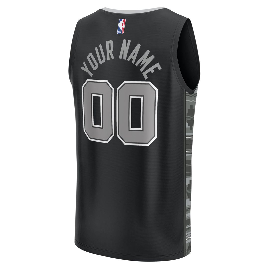San Antonio Spurs Fanatics Youth Fast Break Replica Custom Jersey - Statement Edition - Black