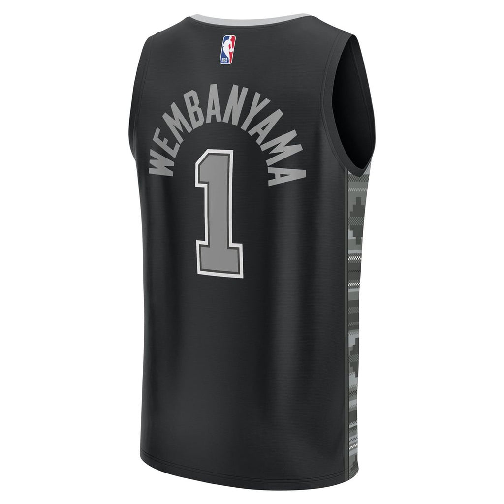 San Antonio Spurs Victor Wembanyama Fanatics Fast Break Replica Player Jersey - Statement Edition - Black