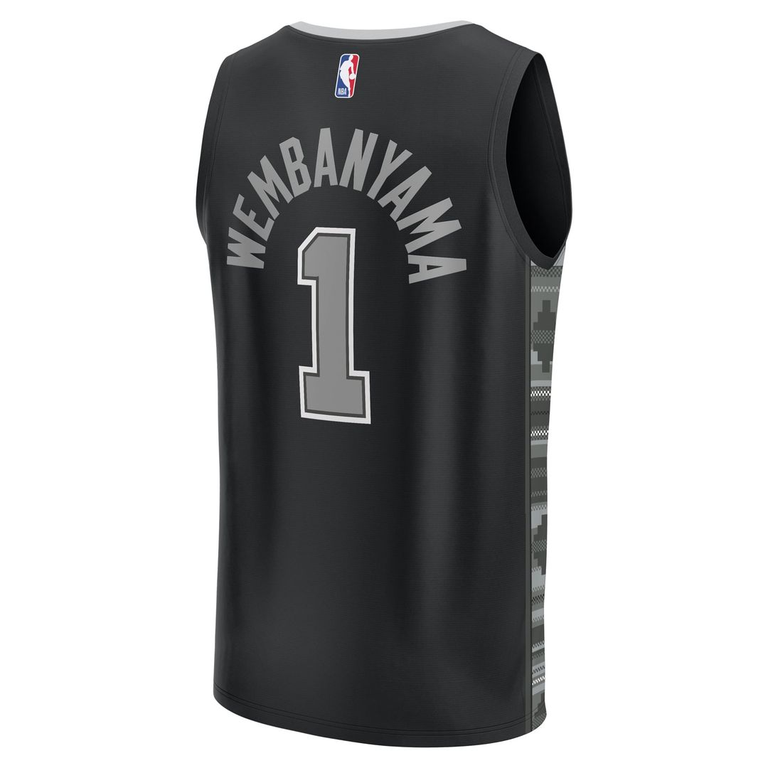 San Antonio Spurs Victor Wembanyama Fanatics Fast Break Replica Player Jersey - Statement Edition - Black