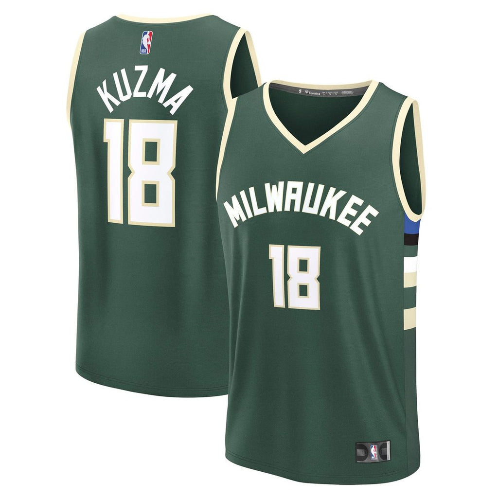 Milwaukee Bucks Kyle Kuzma Fanatics Fast Break Replica Player Jersey - Icon Edition - Hunter Green