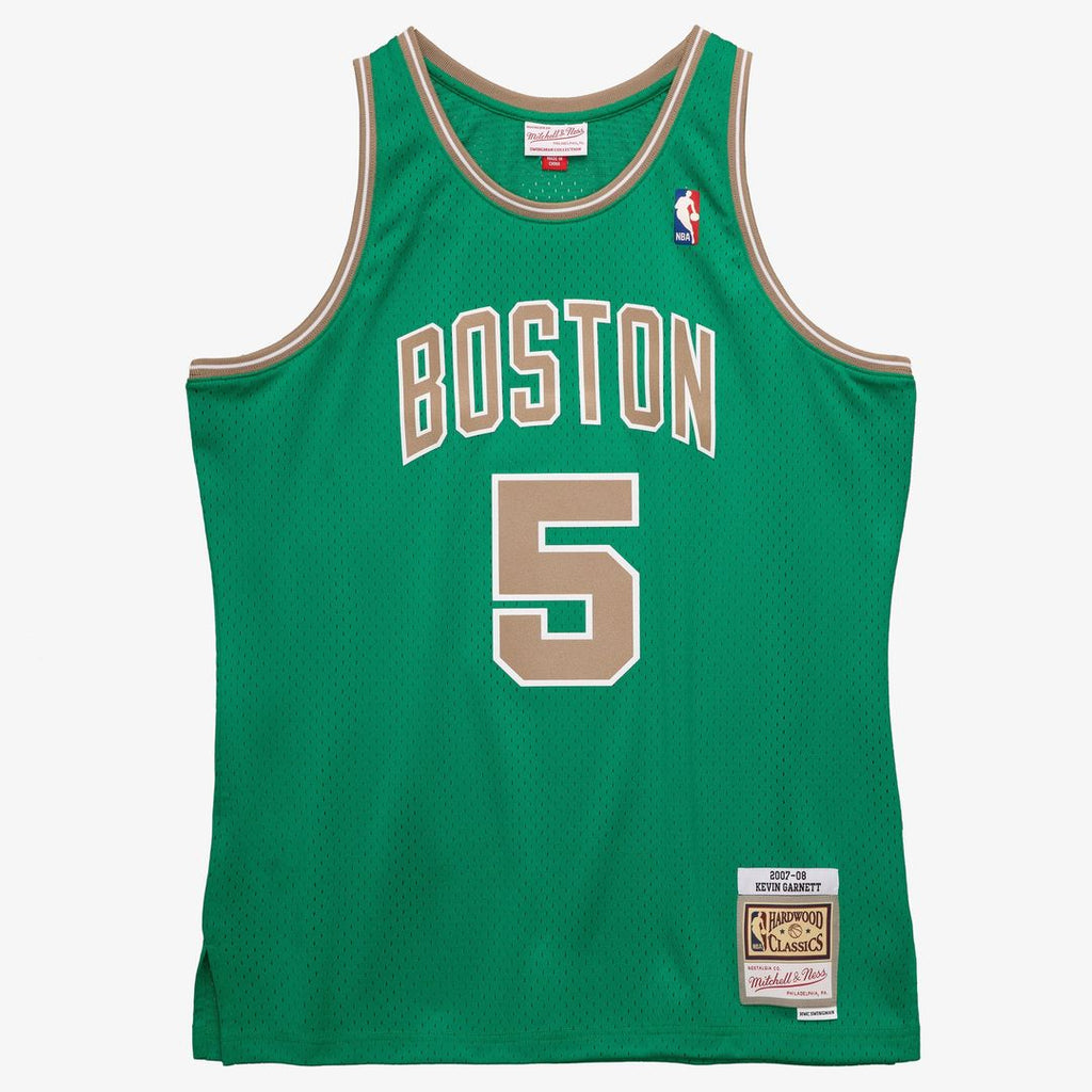 Boston Celtics Kevin Garnett Mitchell & Ness 2007 - 08 Hardwood Classics Swingman Jersey - Kelly Green