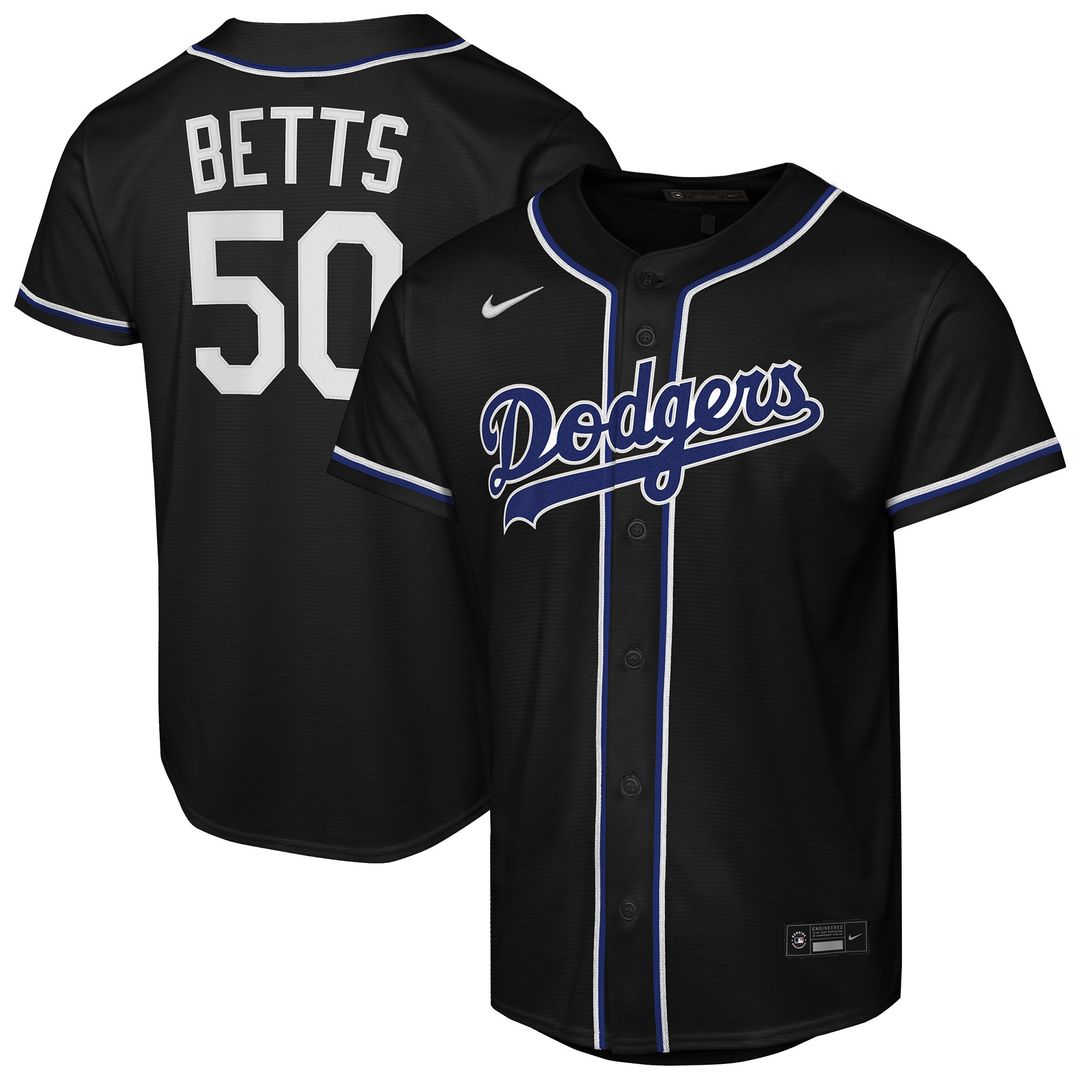 Los Angeles Dodgers Mookie Betts Nike Youth Fashion Replica Player Jersey - Black