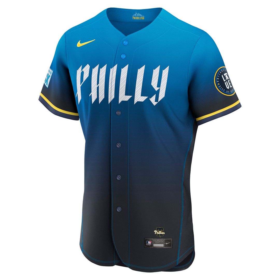 Philadelphia Phillies Trea Turner Nike City Connect Authentic Sponsor Patch Jersey - Navy
