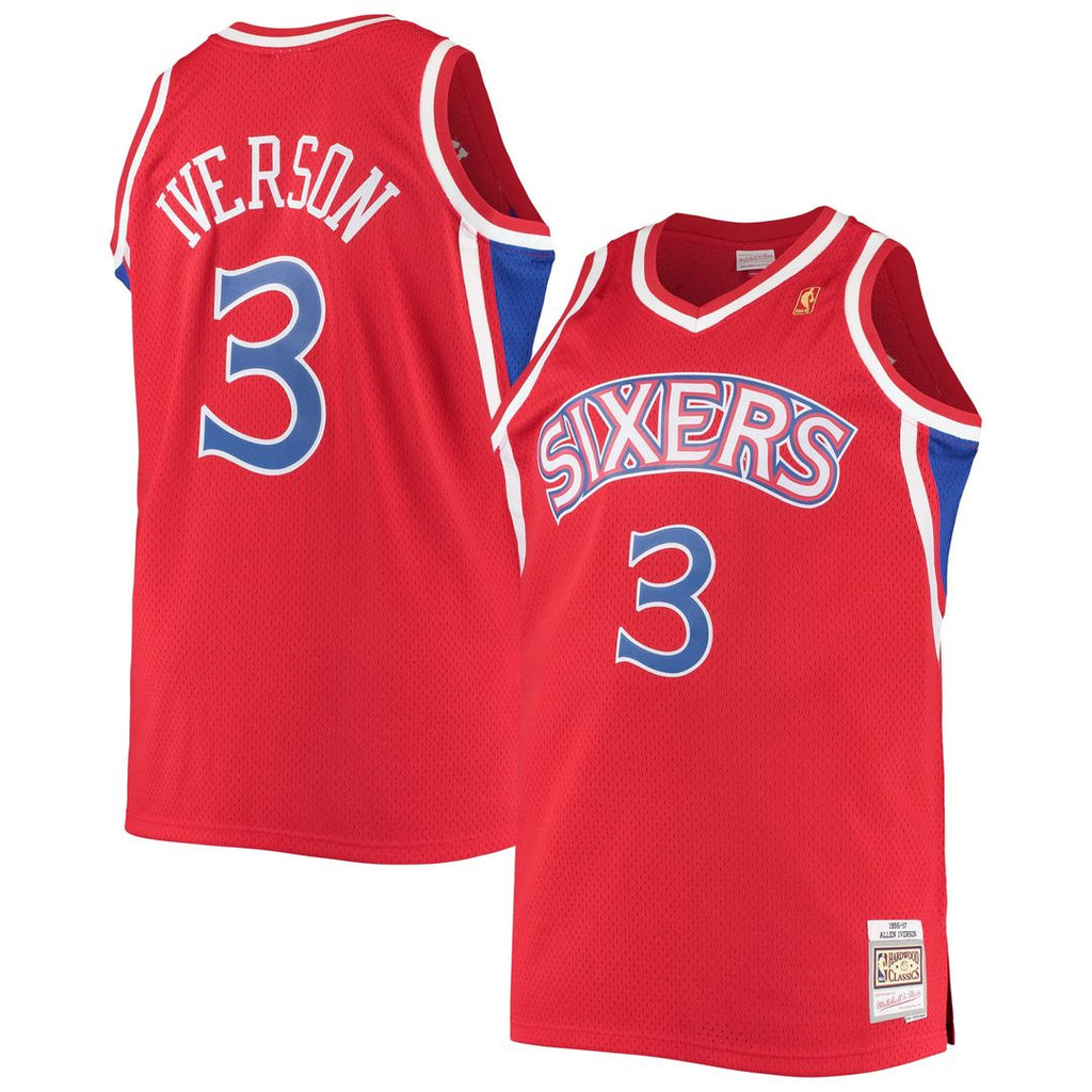 Philadelphia 76ers Allen Iverson Mitchell & Ness 2000/01 Big & Tall Hardwood Classics Swingman Jersey - Black