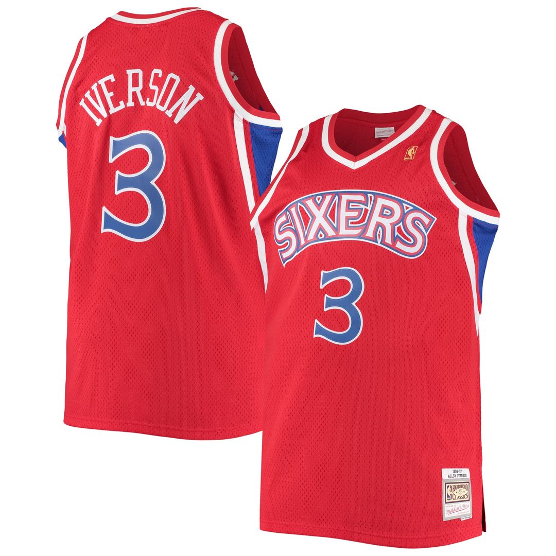 Philadelphia 76ers Allen Iverson Mitchell & Ness 2000/01 Big & Tall Hardwood Classics Swingman Jersey - Black