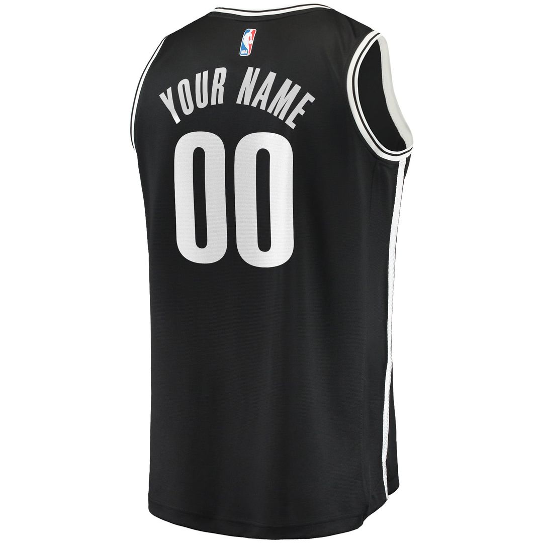 Brooklyn Nets Fanatics Youth Fast Break Custom Replica Jersey Black - Icon Edition