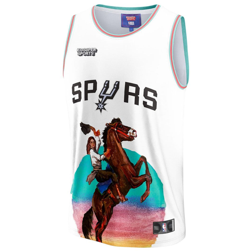San Antonio Spurs NBA & KidSuper Studios by Fanatics Unisex Hometown Jersey - White
