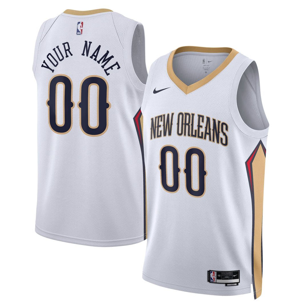 New Orleans Pelicans Nike Unisex Swingman Custom Jersey White - Association Edition