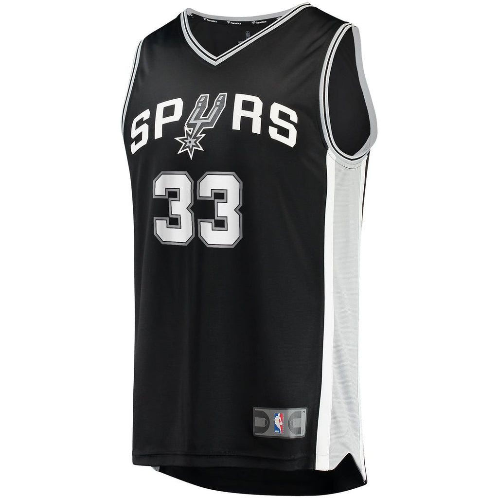 San Antonio Spurs Tre Jones Fanatics Fast Break Replica Jersey - Icon Edition - Black