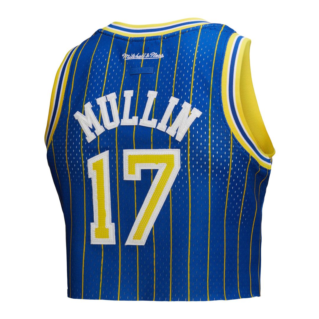 Golden State Warriors Chris Mullin Mitchell & Ness x DANNIJO Women's Fashion Cropped Basketball Jersey - Royal