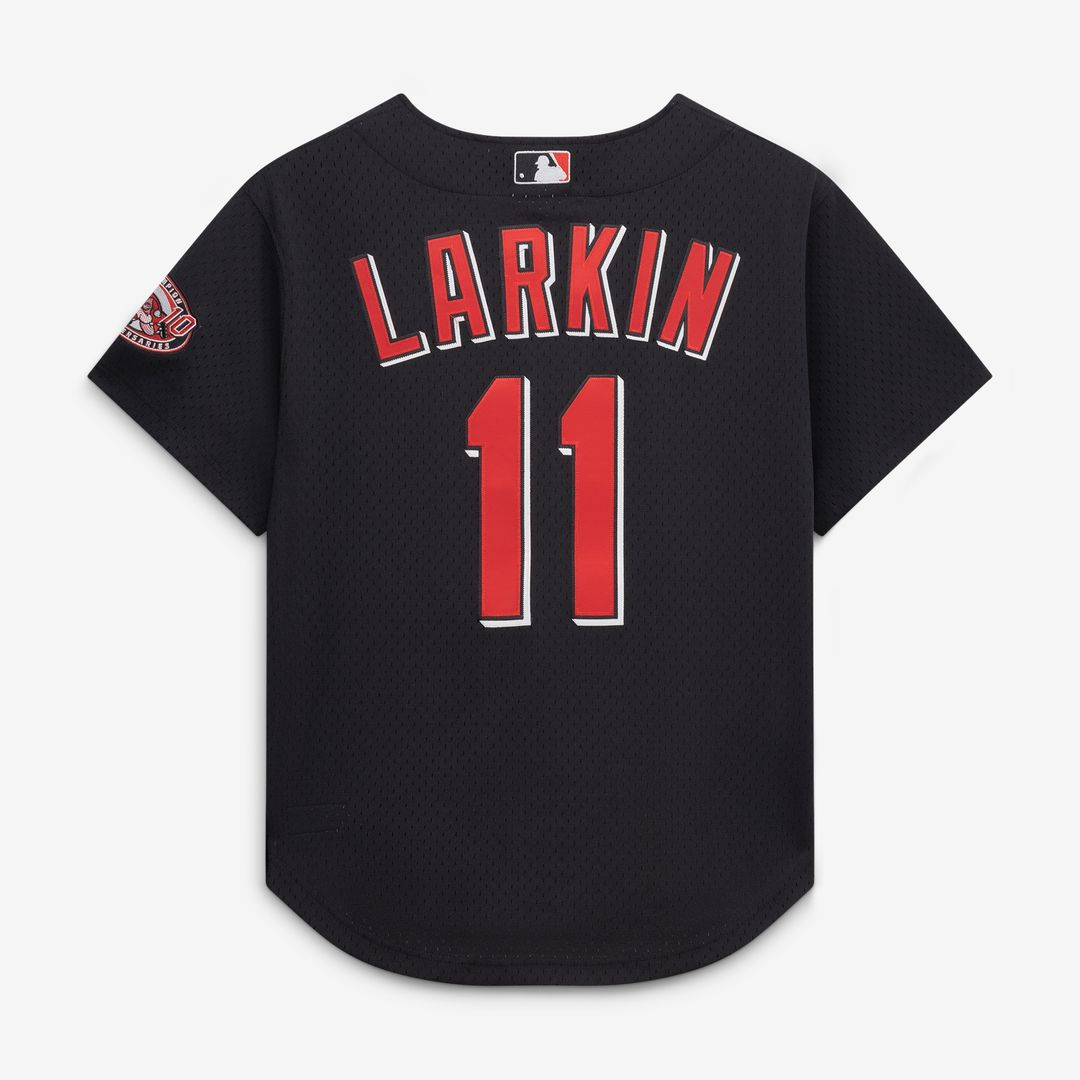Cincinnati Reds Barry Larkin Mitchell & Ness Throwback Cooperstown Mesh Batting Practice Jersey - Red