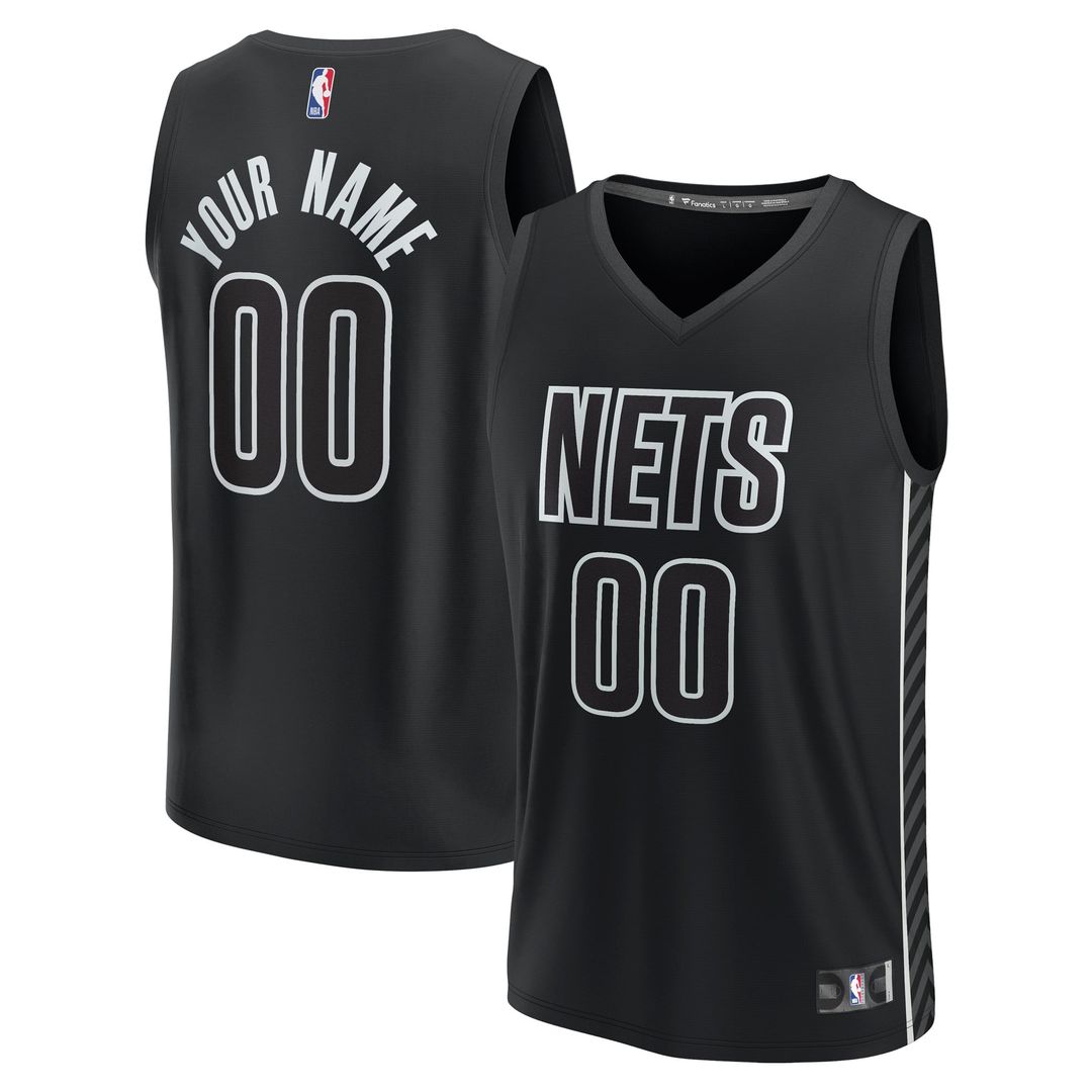 Brooklyn Nets Fanatics Custom Fast Break Jersey - Statement Edition - Black