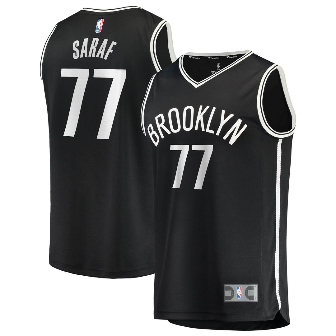 Brooklyn Nets Ben Saraf Fanatics Fast Break Replica Jersey - Black - Icon Edition
